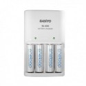 CHARGEUR ENELOOP SANYO + 4 piles AA 2500mAh ENELOPP et alimentation 230V (emballage blister)