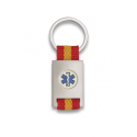 Llavero rectangulo plata + cinta bandera SANITARIO