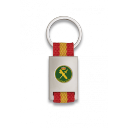 Llavero rectangulo plata + cinta bandera GUARDIA CIVIL