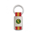 Llavero rectangulo plata + cinta bandera GUARDIA CIVIL