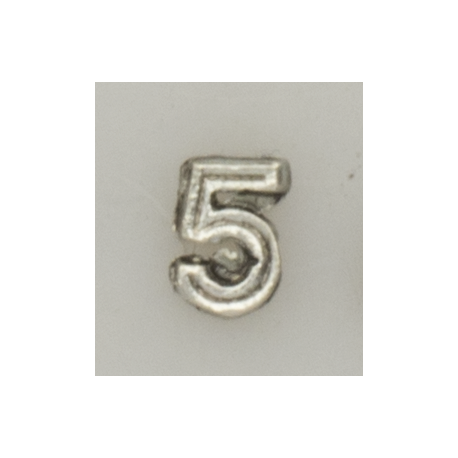 Numeral pasador diario " 5 PLATA "