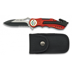 Navaja Albainox roja. sierra. funda. 6.5