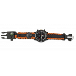 Reloj con paracord . brujula pedernal