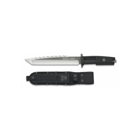 cuchillo K25 puño goma. titanium. h:20.8