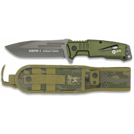 cuchillo K25 DROW-I verde. 12 cm