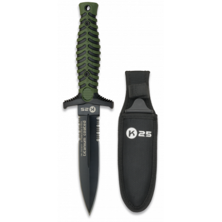 Cuchillo K25 Con Funda Verde. h:12.5