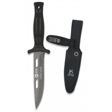cuchillo botero K25. black coated h:12.4