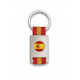 Llavero rectangulo plata + cinta bandera ESCUDO ESPAÑA