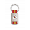 Llavero rectangulo plata+ cinta bandera SEGURIDAD PRIVADA